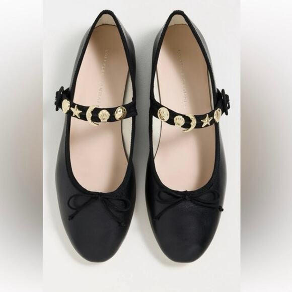 NWOB Loeffler Randall Chiara Mary Jane Flats in Black Leather SZ 8 - Picture 3 of 7